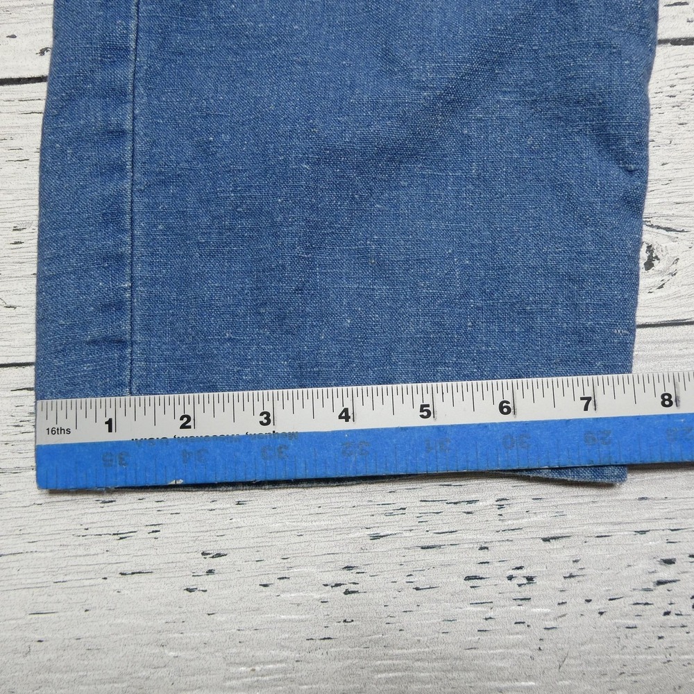 Eddie Bauer Jeans Womens Petite 12 Blue Denim Linen Cotton Blend Zip Fly Casual - Picture 8 of 10